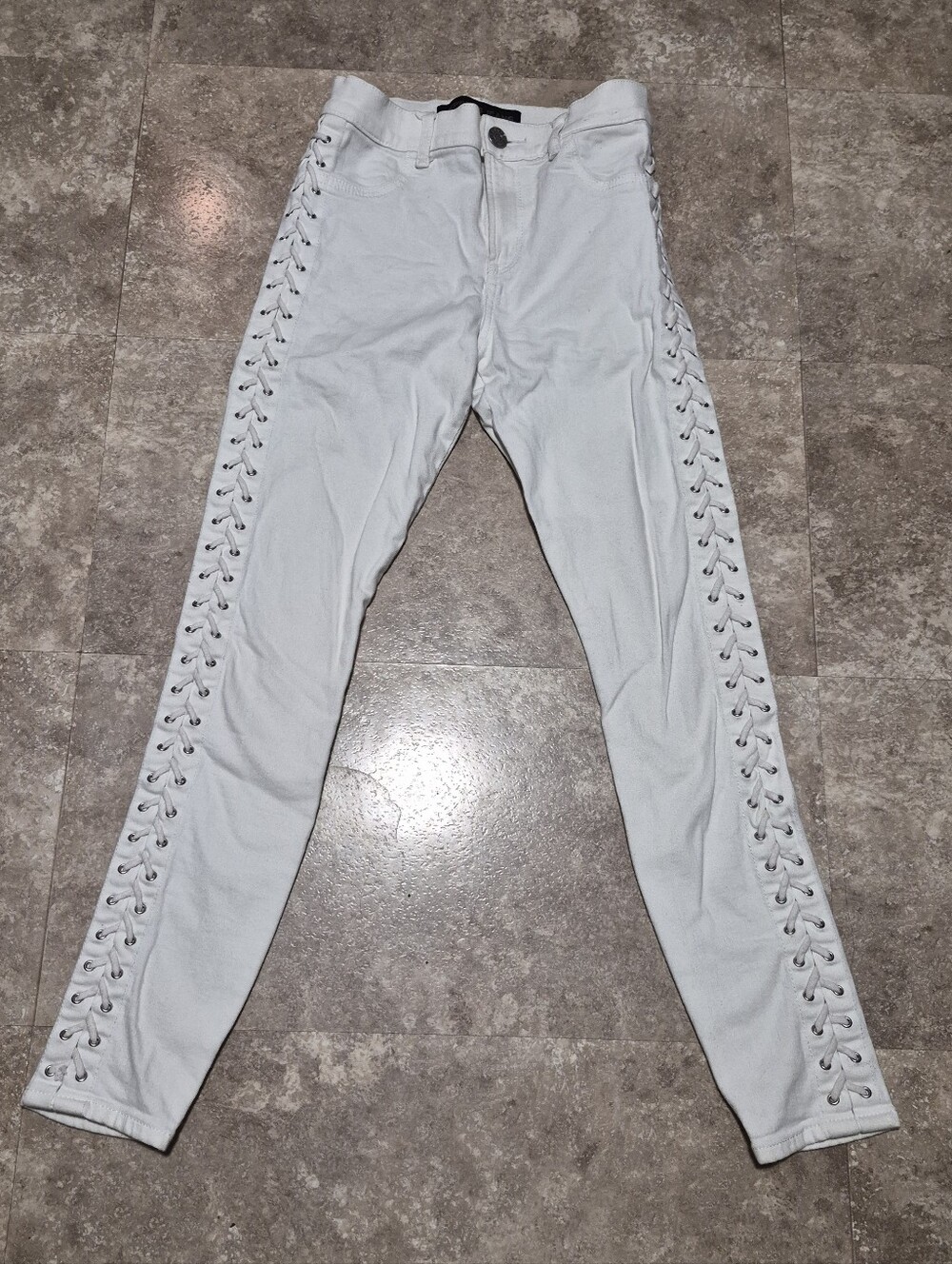 🆕️ Express White Lace-Up Skinny Jeans, Sz 4